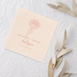 Serviettes Avec Dorure Chrysanthemums Personalized wedding,bridal shower