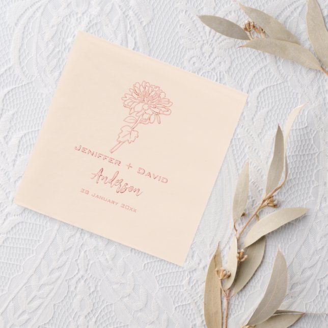Serviettes Avec Dorure Chrysanthemums Personalized wedding,bridal shower (Insitu (mariage 2))