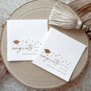 Serviettes Avec Dorure Classe moderne de 2026 Félicitations Fête de fin d