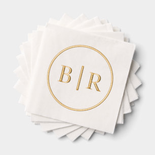 Serviettes Avec Dorure Classic Chic Typographie Style Monogramme