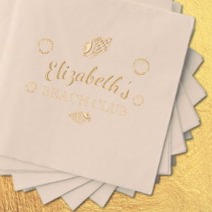 Serviettes Avec Dorure Club de plage Anniversaire