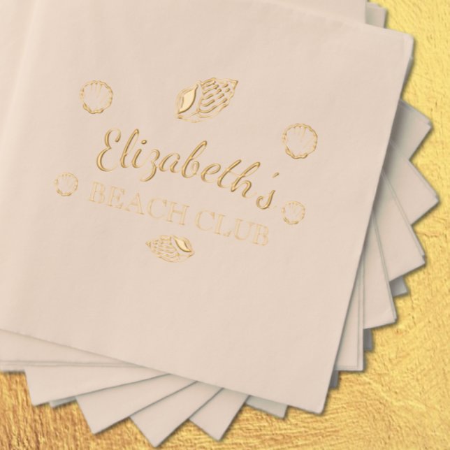 Serviettes Avec Dorure Club de plage Anniversaire (Créateur téléchargé)