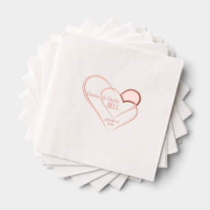 Serviettes Avec Dorure Coeurs enmêlés Rose Gold Foil Stamped Napkins