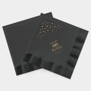 Serviettes Avec Dorure Confettis Hexagonaux Fête Moderne d'Anniversaire A