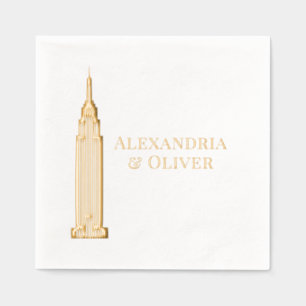 Serviettes Avec Dorure Couple de mariage Art Déco ESB NYC Skyline