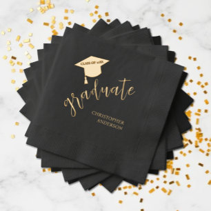 Serviettes Avec Dorure Couronne de remise de diplômes minimaliste