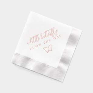 Serviettes Avec Dorure Cute A Little Butterfly Is On The Way Baby Shower