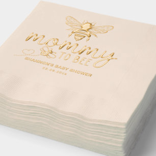 Serviettes Avec Dorure Déjeuner de Baby shower d'abeilles mielleuses d'or