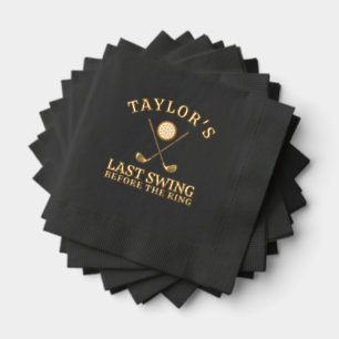 Serviettes Avec Dorure Dernier Swing Avant Le Bachelor De Golf Ring