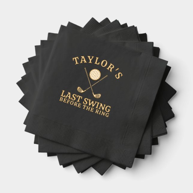 Serviettes Avec Dorure Dernier Swing Avant Le Bachelor De Golf Ring (Insitu (empilé))