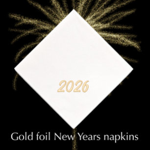 Serviettes Avec Dorure Design moderne Personnalisé 2026 New Years Party G