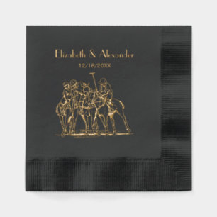 Serviettes Avec Dorure Dessin stylisé vintage de match de polo #1