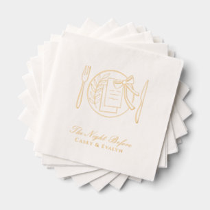 Serviettes Avec Dorure Dîner de répétition serviettes Gold Foil Elegant B