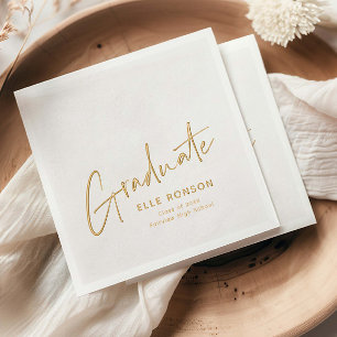 Serviettes Avec Dorure Diplôme Lettre Main Script Moderne