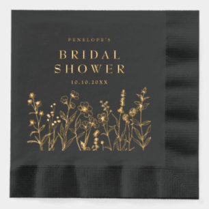 Serviettes Avec Dorure Douche nuptiale minimaliste simple Fleur sauvage G
