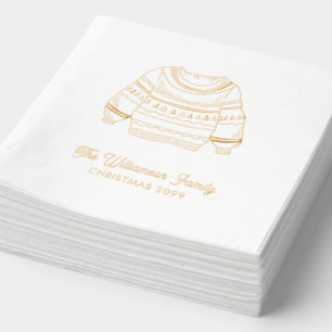 Serviettes Avec Dorure Doudou de Noël moche de fête Personnalisé famille 