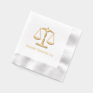 Serviettes Avec Dorure Échelles de justice droit juridique #2 Nom profess