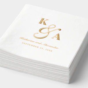 Serviettes Avec Dorure Écriture Élégante Monogramme Personnalisé de Maria