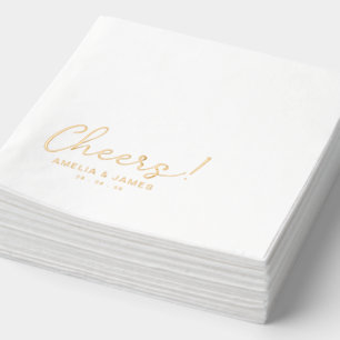 Serviettes Avec Dorure Élégant applaudissements calligraphie Cocktail Mar