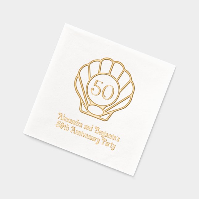 Serviettes Avec Dorure Élégant Coquillage coquille coquille de coquille f (Gauche)