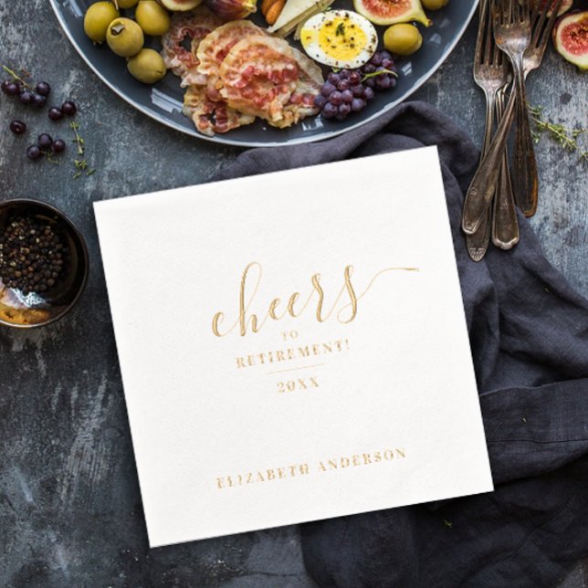 Serviettes Avec Dorure Élégant Envie De Retraite Anniversaire (Créateur téléchargé)