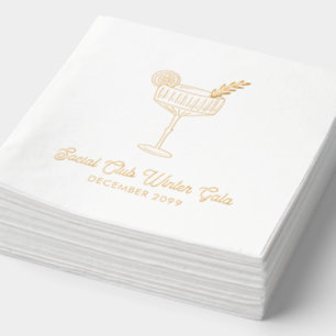 Serviettes Avec Dorure Élégant Événement Gold Foil Cocktail Napkins