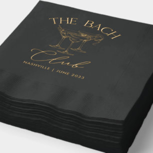 Serviettes Avec Dorure Élégant Gold Foil Stamped Bach Club Custom Napkins