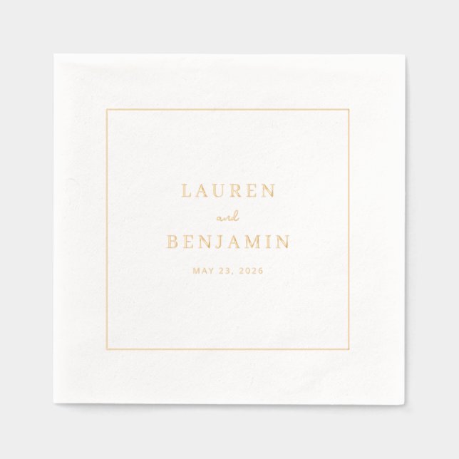 Serviettes Avec Dorure Elegant Gold Minimalist (Recto)