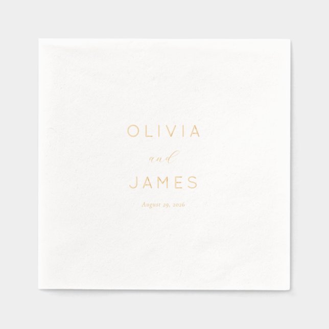 Serviettes Avec Dorure Elegant Gold Minimalist Calligraphy (Recto)