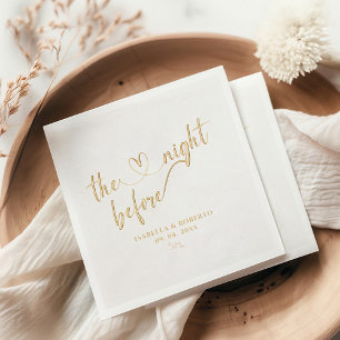 Serviettes Avec Dorure Élégant La Nuit Avant le Dîner de Répétition Or