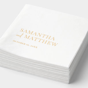 Serviettes Avec Dorure Élégant Mariage de noms de couple