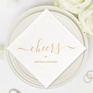 Serviettes Avec Dorure Élégant Mariage de script à la réception