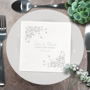 Serviettes Avec Dorure Élégant Mariage de tourbillons