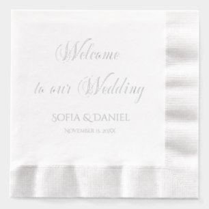 Serviettes Avec Dorure Élégant minimaliste Bienvenue à notre Mariage