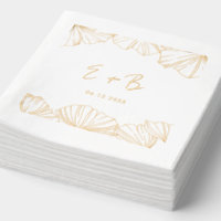 Elégant minimaliste Ginkgo Biloba or mariage