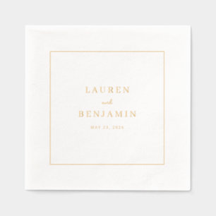 Serviettes Avec Dorure Élégant Minimaliste Or