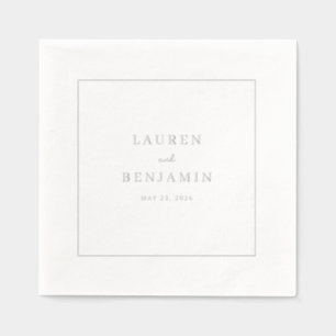 Serviettes Avec Dorure Élégant minimaliste typographique blanc cassé