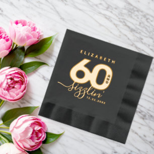 Serviettes Avec Dorure Elégant Modern Girly 60 et Sizzlin'