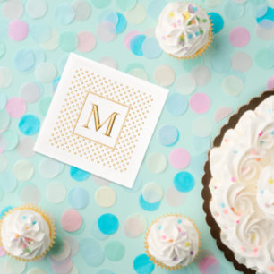 Serviettes Avec Dorure Élégant monogramme poli or personnalisé