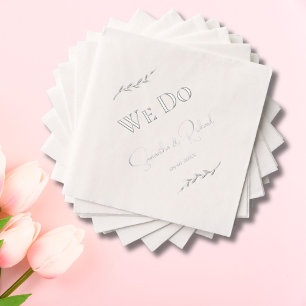 Serviettes Avec Dorure Élégant "Nous nous marions" Noms de couples Date d