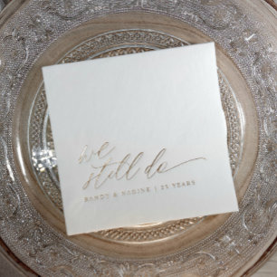 Serviettes Avec Dorure Élégant Or Nous Faisons Toujours Fête de Mariage