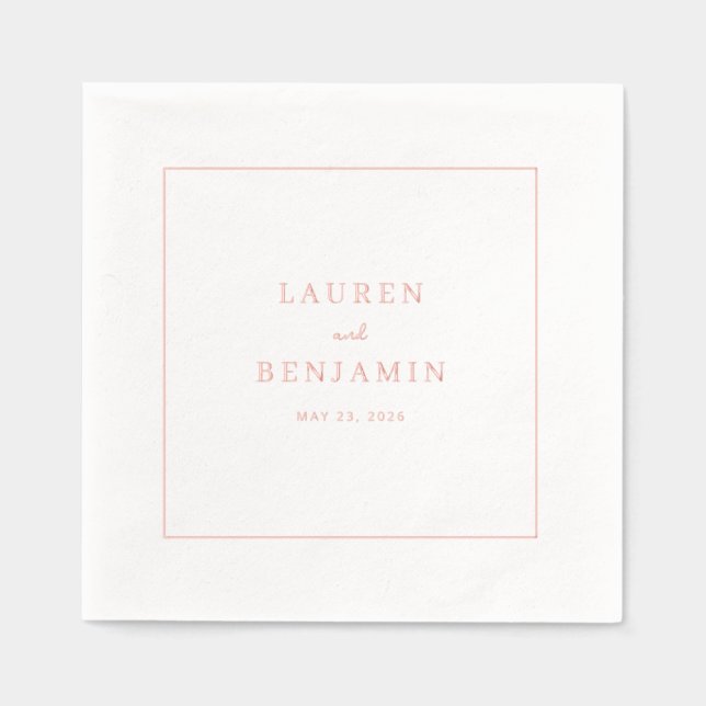 Serviettes Avec Dorure Elegant Peach Minimalist (Recto)