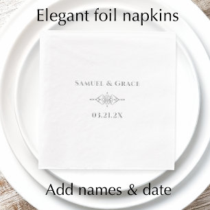 Serviettes Avec Dorure Élégant Personnalisé Mariage Anniversaire Diamant
