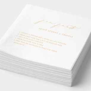 Serviettes Avec Dorure Élégant Script Fun Facts Mariage minimaliste