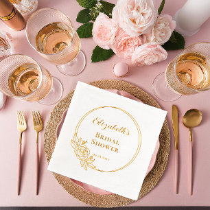 Serviettes Avec Dorure Élégante Fête des mariées de couronne Rose bloquée