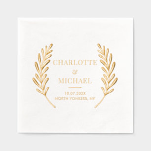 Serviettes Avec Dorure Elégante Réception de mariage Monogramme personnal