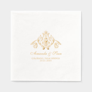 Serviettes Avec Dorure Élément de design ornemental traditionnel personna