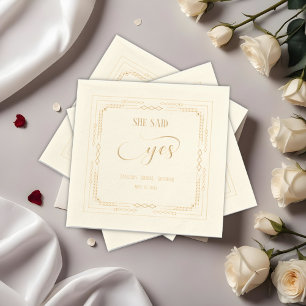 Serviettes Avec Dorure Elle a dit oui, Décoration de salle pour enterreme