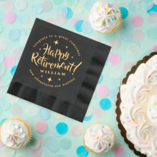 Serviettes Avec Dorure Étoiles amusantes Retraite De nouvelles aventures 