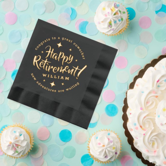 Serviettes Avec Dorure Étoiles amusantes Retraite De nouvelles aventures  (Insitu (Fête))